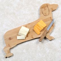 Alternate image Dachshund Dog Shaped Cutting Board - Wooden Cheese Platter - 11.5" x 21.5"