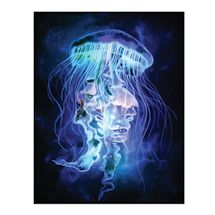 Alternate image Led Light Up Jellyfish Picture - Canvas Wall Art - 15.75" x 19.75"