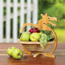 Alternate Image 1 for Collapsible Folding Dragon Shaped Bamboo Fruit Bowl