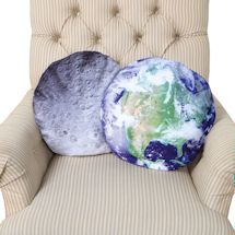 Alternate Image 1 for Earth & Moon 18in. Round Throw Pillow Cover Set