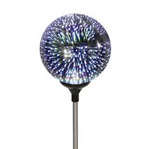Alternate image LED Lighted Stargazing Garden Stake - Solar Powered Mercury Glass Globe - 24"