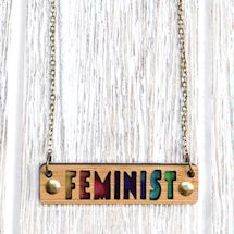 Alternate image Feminist Bamboo Bar Necklace