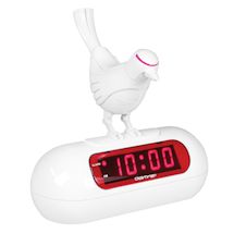 Alternate image White Robot Bird Digital Alarm Clock