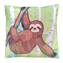Alternate image Sloth Sequin Swipe Pillow