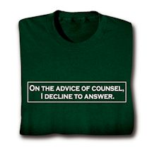 Product Image for On The Advice Of Counsel Shirt