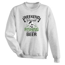 Alternate Image 1 for Fishing With a Chance of Beer Weekend Forecast Shirts
