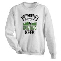 Alternate Image 1 for Hunting With a Chance of Beer Weekend Forecast Shirts
