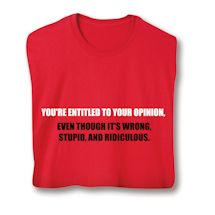Product Image for You're Entitled To Your Opinion. Eve Though It's Wrong, Stupid, And Ridiculous. Shirts