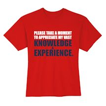 Alternate Image 2 for Please Take A Moment To Appreciate My Vast Knowledge & Experience Shirts