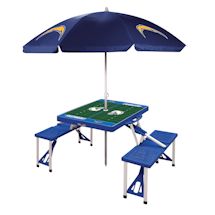 NFL Picnic Table With Umbrella-Los Angeles Chargers
