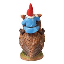 Alternate image for Owl-Rider Gnome Garden Sculpture