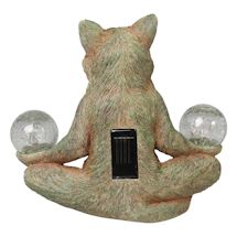 Alternate Image 3 for Solar Meditating Cat Garden Sculpture
