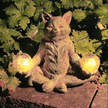 Alternate image for Solar Meditating Cat Garden Sculpture