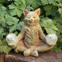 Alternate Image 7 for Solar Meditating Cat Garden Sculpture