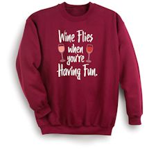 Alternate Image 1 for Wine Flies When You're Having Fun. Shirts