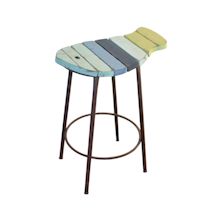 Alternate Image 1 for Painted Wood And Metal Fish Counter Stool