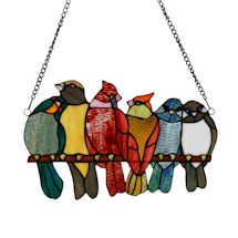 Product Image for Birds In Love Stained Glass Window Panel