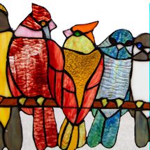 Alternate Image 1 for Birds In Love Stained Glass Window Panel