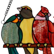 Alternate Image 2 for Birds In Love Stained Glass Window Panel
