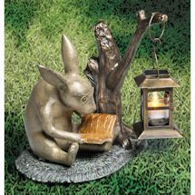 Alternate Image 1 for Book Lover Rabbit Garden Lantern