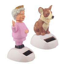 Product Image for Animated Queen And Corgi Solar Figures
