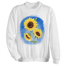 Alternate Image 2 for Sunflowers on White T-Shirt or Sweatshirt