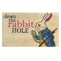 White Rabbit Down the Rabbit Hole Doormat
