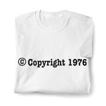 Alternate Image 1 for Personalized © Copyright Birth Year T-Shirt or Sweatshirt