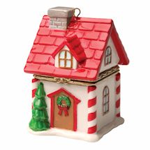 Alternate image for Porcelain Surprise Ornament - Santa's House