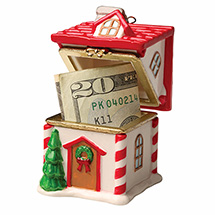 Alternate Image 1 for Porcelain Surprise Ornament - Santa's House