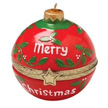 Alternate image for Porcelain Surprise Ornament - Merry Christmas Round