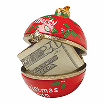 Alternate image for Porcelain Surprise Ornament - Merry Christmas Round