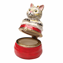 Alternate image Porcelain Surprise Ornament - Tabby Kitten in Bag