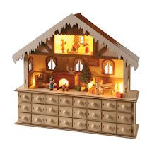 Alternate image for Lighted Santa's Workshop Wooden Advent Calendar