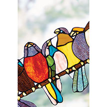 Alternate image Birds on a Wire Stained Glass Hanging Panel