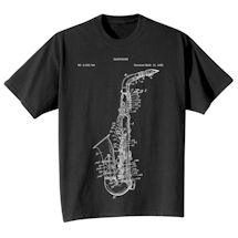 Vintage Patent Drawing Shirts - Saxophone