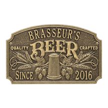 Alternate image Personalized Quality Craft Beer Plaque, Antique Brass