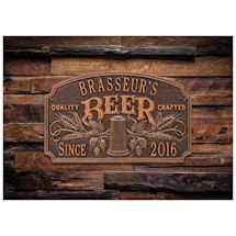 Personalized Quality Craft Beer Plaque, Antique Copper