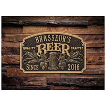 Personalized Quality Craft Beer Plaque, Black/Gold