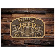 Alternate image for Personalized Quality Craft Beer Plaque, Brnze/Gold