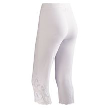 Alternate image Stretch Capri Pants - Lace Cut Out Side Accents With Scalloped Hemline