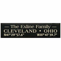 Alternate image Personalized Family Name/Coordinates Wood Wall Art