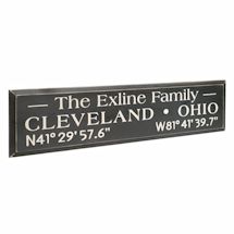 Alternate image Personalized Family Name/Coordinates Wood Wall Art