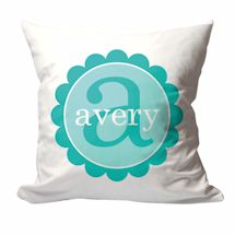 Alternate image Personalized Scalloped Name And Initial Pillow