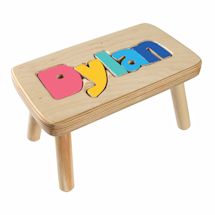 Alternate image Personalized Children's Wooden Puzzle Step Stool - 1-5 Letters