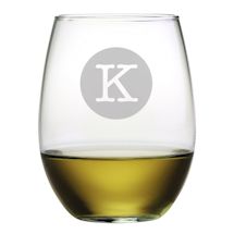 Alternate image Personalized Initial Stemless Wine Glasses, Typewriter Caps - Set of 4