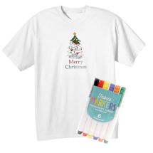 Children's Color Your Own Christmas Tree Shirt & Markers Set