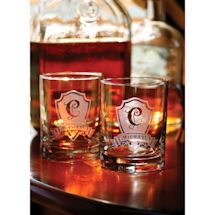 Alternate image Personalized Shield Initial Whiskey Glasses - Set of 2
