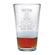 Personalized 'Right to Beer Arms' Single Pint Glass