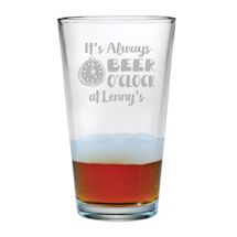 Product Image for Personalized Beer O'Clock Single Pint Glass